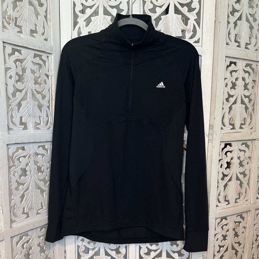 adidas Black Long-Sleeve Half-Zip Training Top